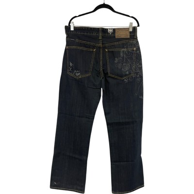 Marc Ecko Unltd Jeans Mens 32 Waist Blue Denim Straight Fit RARE FLORAL Y2K NWT