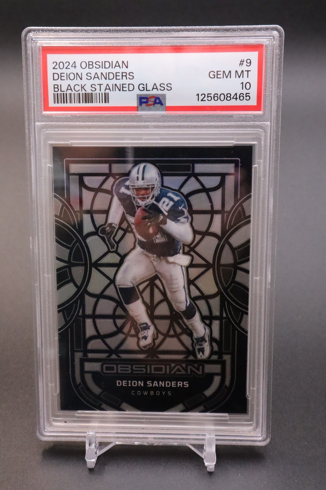 2024 Obsidian Deion Sanders Black Stained Glass PSA 10