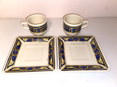Set of 2 Tiffany Boutique Imperial Espresso Cup Saucer And Side