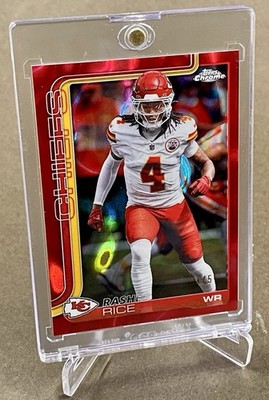 Rashee Rice Red Lava 4/5 Color Match + Jsy # - 2025 Topps Chrome Football Cheifs