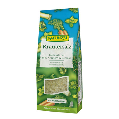 (18,60 EUR/kg) Bio Rapunzel Kräutersalz Meersalz mit 15% Kräutern & Gemüse 500g