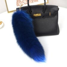 Real Fox Farm Fur Tail Furry Pendant Y2K 15"-16" For Women chic Car Keychains