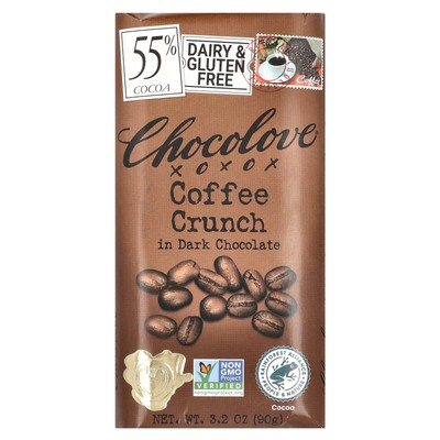 Coffee Crunch in Dark Chocolate, 55% Cocoa, 3.2 oz (90 g)