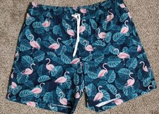 Flamingo Swim Trunks Men's Size L Beach Resort