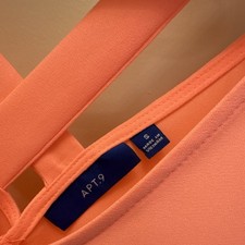 Apt. 9 Bright Peach Solid Strappy V-Neck Slee...