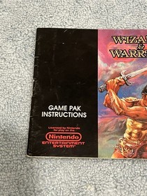 Wizards And Warriors NES Manual Only Acceptable Shape See Photos
