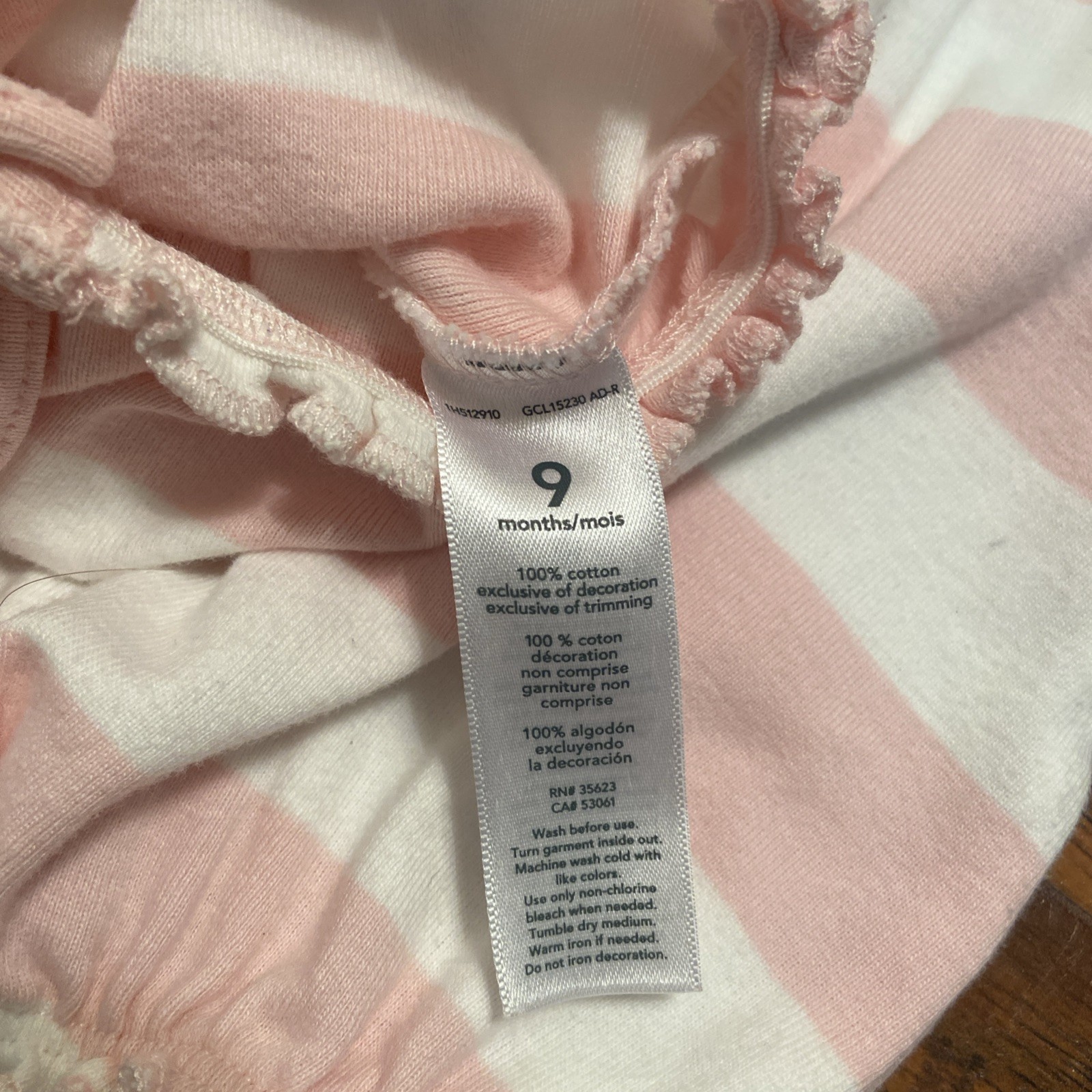 Girl’s 9 Month Summer One Piece Romper Striped