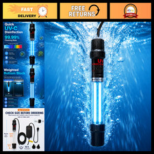 20W UV Pond Light with Timer - Submersible Water Clarifier for 100-1000 Gallons,