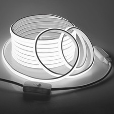 Samsion 120V COB LED Rope Lights 16.4FT Outdoor Strip 5M, Daylight White