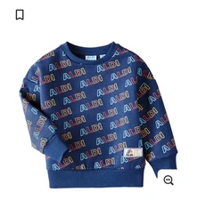 Aldi Gear Small Childrens Crewneck Pullover Blue with Logo Print Size 6/7 Kids