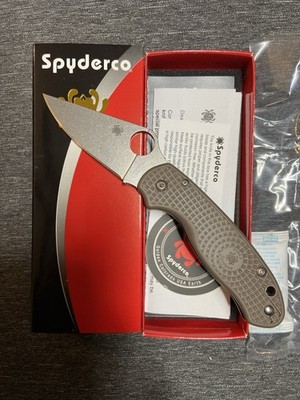 SPYDERCO Para 3, Brown FRN Handles, CPM 15V Steel, Plain Edge C223PBN15V