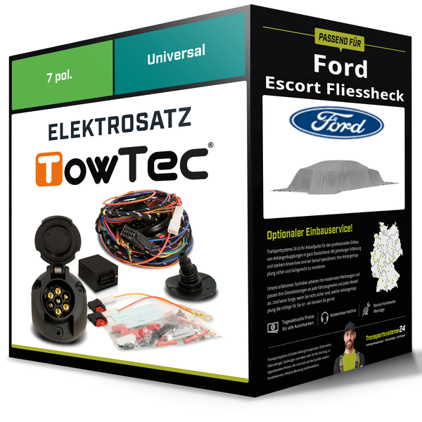 Elektrosatz 7-Pol Universell für Ford Escort Fliessheck 10.1985-07.1990 NEU-image