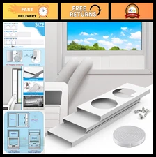 Dual Hose Portable Air Conditioner Window Seal Kit - AC Vent Kit for 5" Pipe