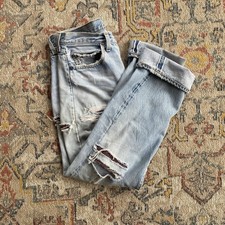 Vintage Levi's 501 Denim Jeans 80s Redline 32x30 Repaired Distressed Selvedge