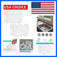 Pebble Sink Protectors for Kitchen Sink, PVC Eco-friendly Adjustable Stainles...