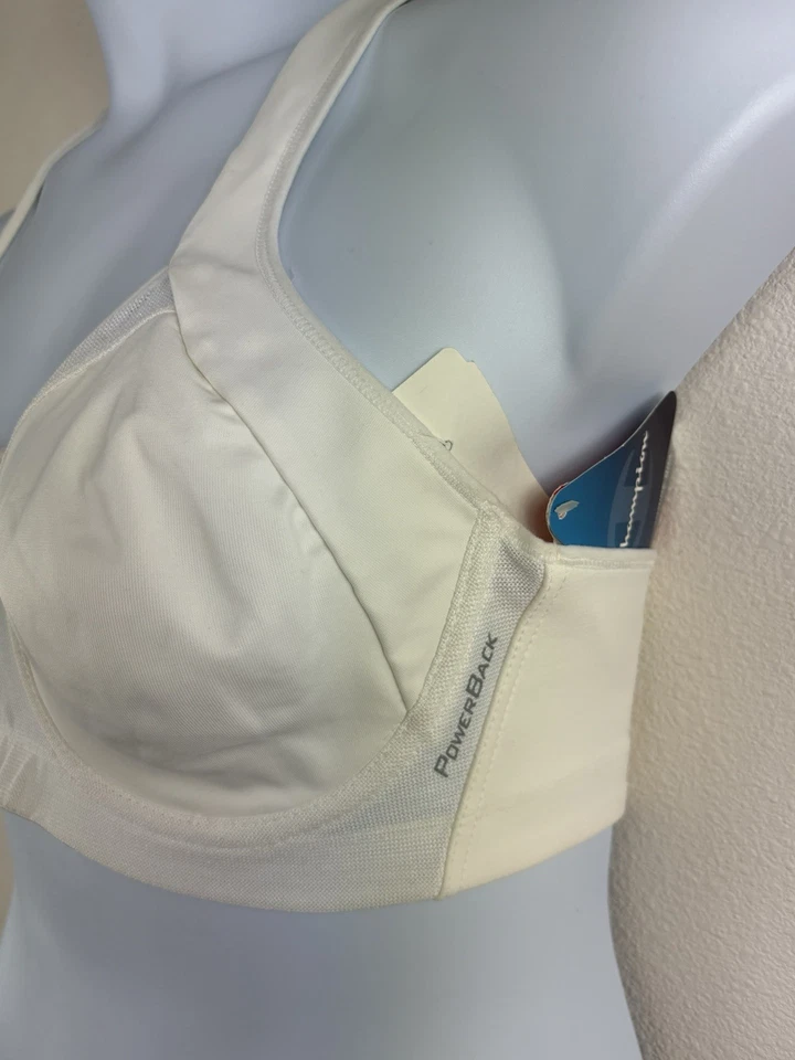 Champion Powerback Underwire Sports Bra Max Support White Wicking 1694 FLAW 38C - Image 3 of 4