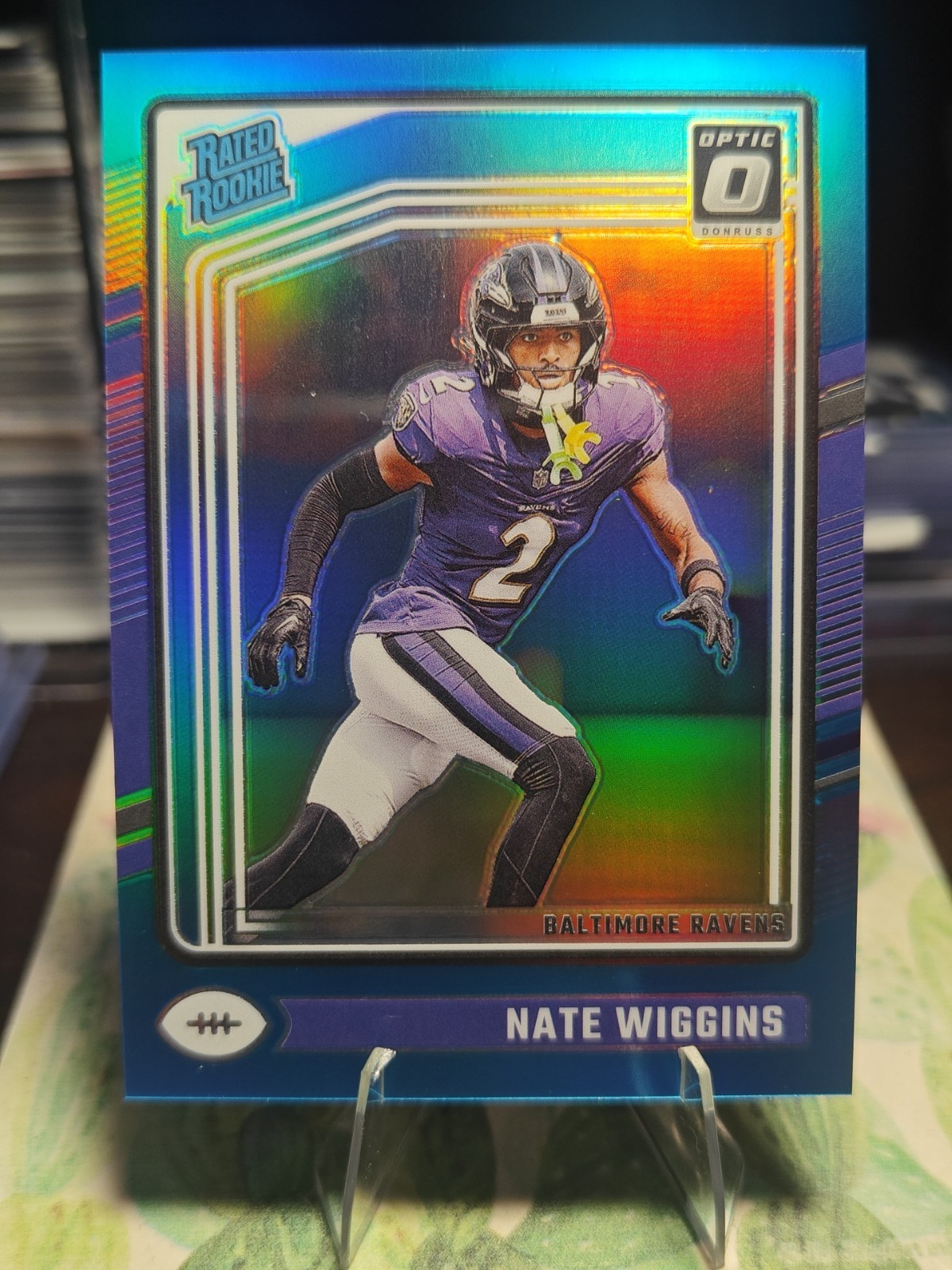 2024 Panini Donruss Optic - Rated Rookie Nate Wiggins #281 Aqua Prizm /299 (RC)