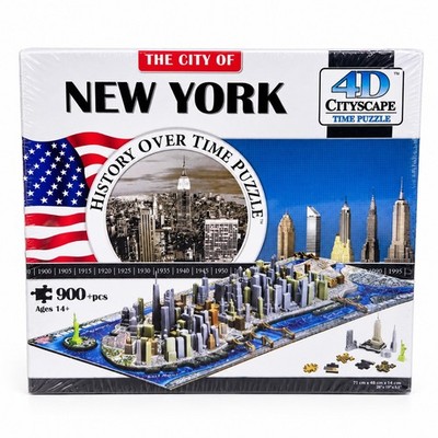 New York City 4D Skyline Time Puzzle 900 Pcs History Over Time Sealed