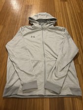 Under Armour Hoodie Mens Large Gray Full Zip Long Sleeve Jacket Fleece