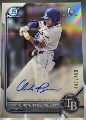 2022 Topps Bowman Draft Chrome Chandler Simpson RC Auto Refractor /499 #CDA-CSN