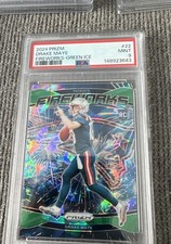 2024 Panini Prizm - Fireworks Drake Maye #22 Green Ice Prizm (RC)MVP2026