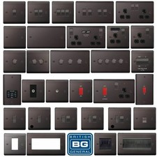 BG Nexus Metal Black Nickel Switches & Sockets Full Range Free P&P