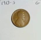 1913 S Lincoln Wheat Cent Good San Francisco Mint
