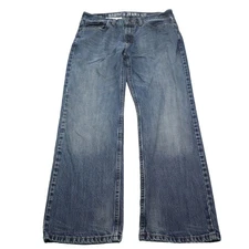 Nautica Jeans Mens 33 Blue Bootcut Mid Rise Cotton Pocket Button Zip Denim Pants