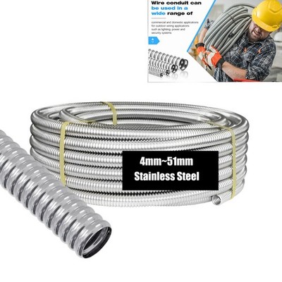  Flexible Conduit Tube Cable Tidy Trunking Organiser Stainless Steel 4mm to 51mm