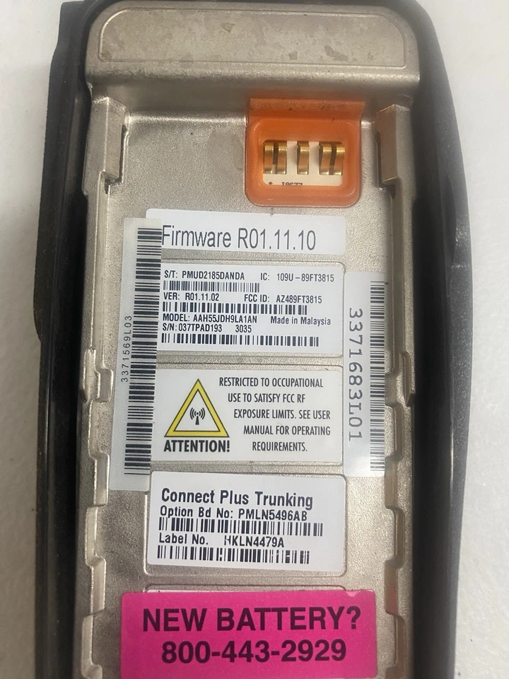 MOTOROLA MOTOTRBO XPR 6550 VHF 136-174 MHz TDMA DMR 2 Way Radio AAH55JDH9LA1AN - Image 2 of 4