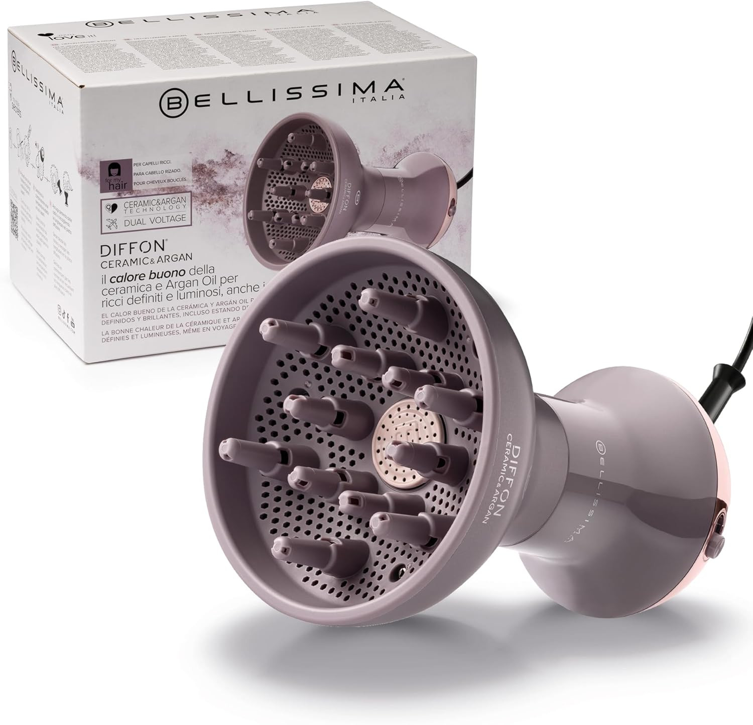 Imetec Bellissima Diffon Ceramic & Argan - Diffusore per Ricci Definiti