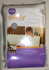 Babies R Us Safety Soft Cloth Front Crib Rail Cover Beige 50" x 17.5  NEW