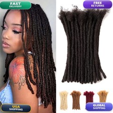 Teresa 16 Inch 0.2cm Width Human Hair Loc Extensions Natural Black 20 Strands
