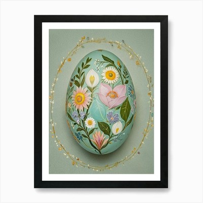 Pastell Osterei Schatz Kunstdruck gerahmtes Wandbild Poster Leinwanddruck Bild
