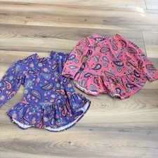 Vintage 1980 s Health Tex Baby Girl 3T Set Of 2 Paisley Shorts Multicolor Retro
