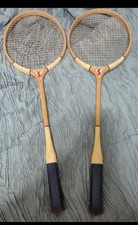 Crown Paramount Vintage Wooden Badminton Rackets Set of 2