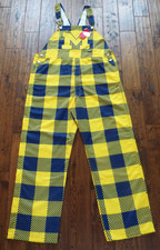 FOCO University of Michigan Wolverines Overalls Yellow Blue Stripe Adult Size XL