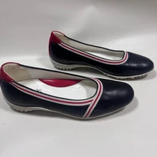 WALTER GENUIN Faye Leather Slip On Golf Shoes Women sz 39/US8 Preppy Sport Italy