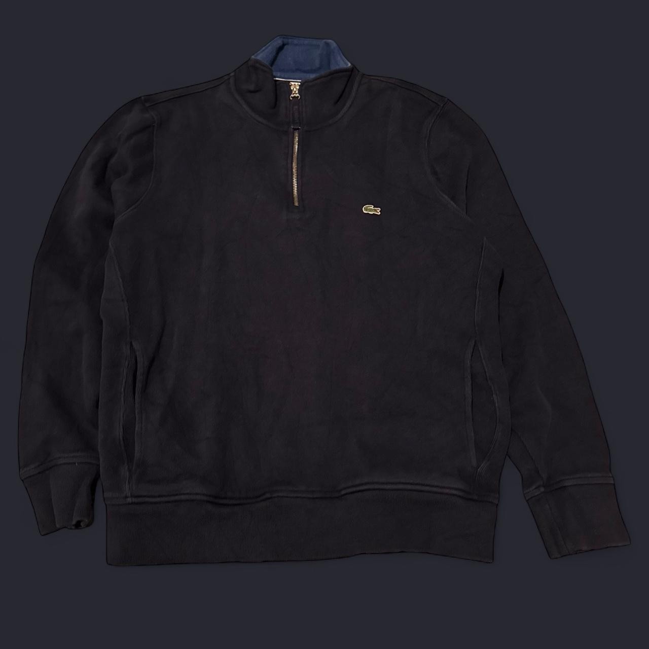 Sudadera Lacoste Negra Cremallera Cuarto - Talla XL (FR 6)
