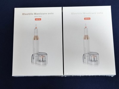 Electric Manicure Sets (2 Total) Includes Storage Base Multiple Heads/Rings