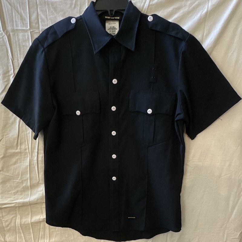 Workrite FR Uniform Flame Resistant Fire Fighter Shirt Sz 42 Navy Blue