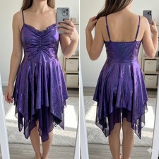 Trickz N' Treatz Large Dolls Kill Purple Metallic Iridescent Fairy Grunge Dress