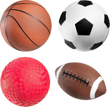 Sports Balls for Kids  Toddlers - Pack of 4 5-Inch Sports Set Includes Footba