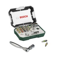 Bosch Mini Schrauberbit-Und Ratschen-Set 26-Tlg. 19 Bits, Silber (1 Set)