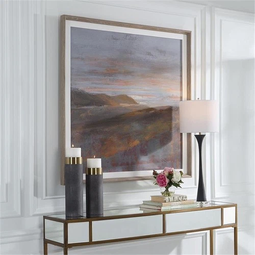 Uttermost Dawn On The Hills Linen and Wood Framed Print in Multi-Color - Picture 3 of 9