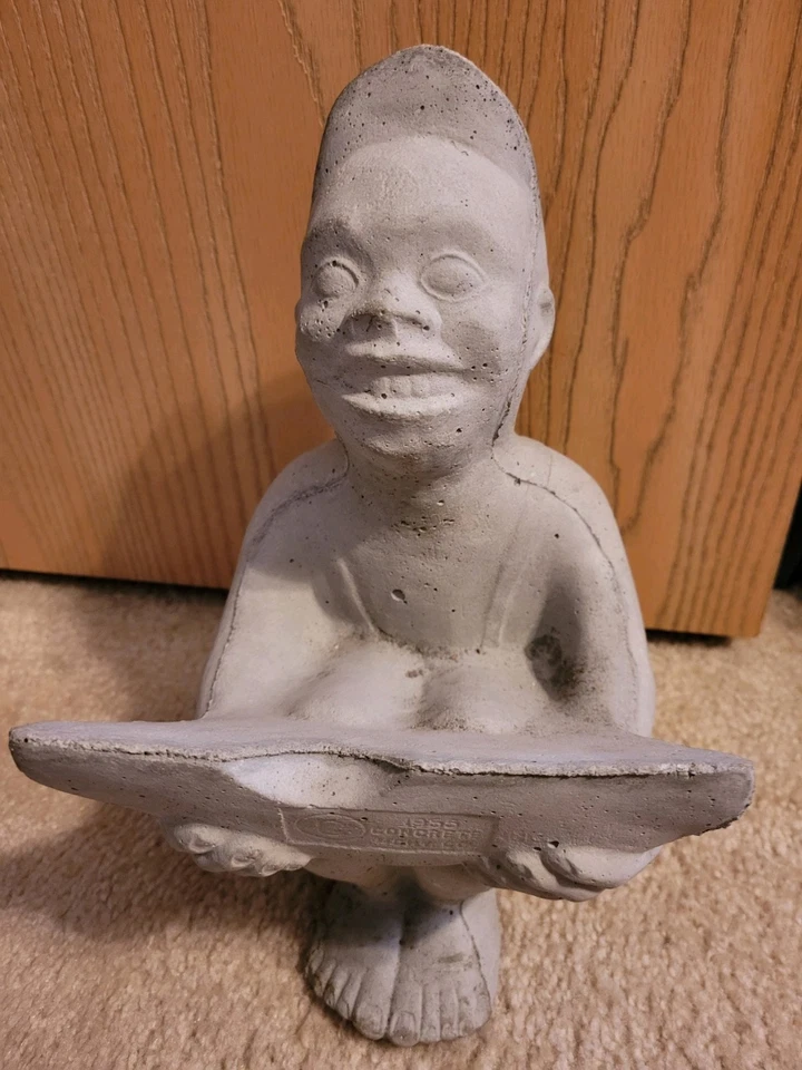 Винтажная бетонная статуэтка мальчика из арбуза 1955 - Изображение 2 из 4