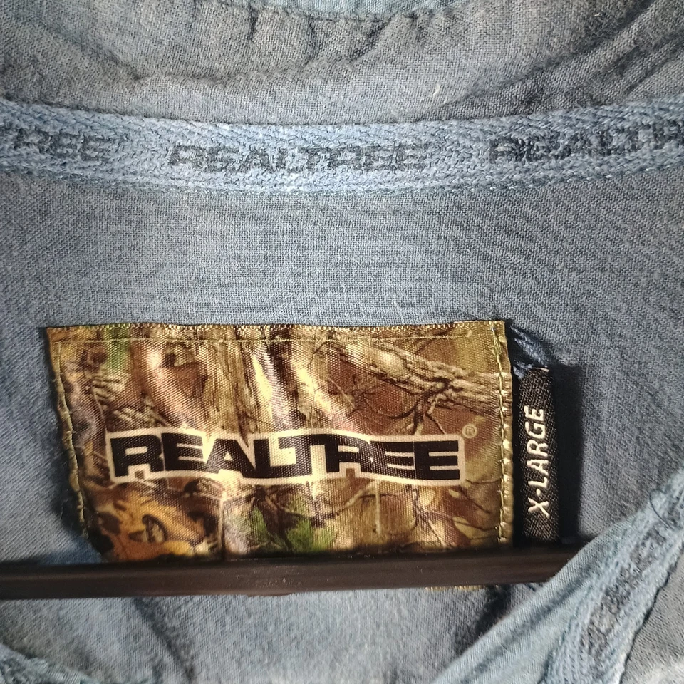 Realtree Shirt Mens XL Blue Pearl Snap Pockets Outdoor Camo Lightweight Outdoors - Image 3 of 4