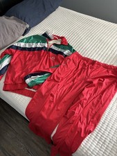 Vintage Sergio Tacchini Men's Tracksuit Red Beal Jacket And Pants