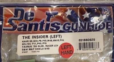 @NEW DESANTIS Insider LH Holster Iwb 031BBD9Z0 KAHR, K9, S&W M&P Shield Glock42