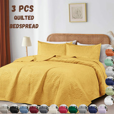Luxury Cooling Comforter Bedding Set Quilted Coverlet Bedspread Bed Throw King